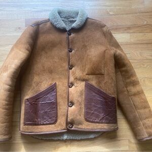 YMC Tan and Brown Shearling Jacket